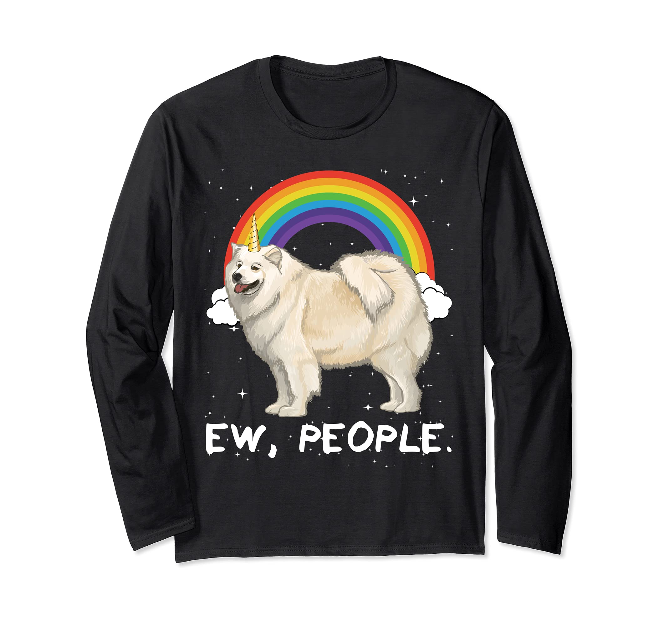 Rainbow Samoyed Ew People Unicorn Dog Long Sleeve T-Shirt