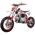 X-PRO X15 110cc Dirt Bike with Semi-Automatic Transmission, Kick Start,12"/10" Wheels! (Factory Package, Red)