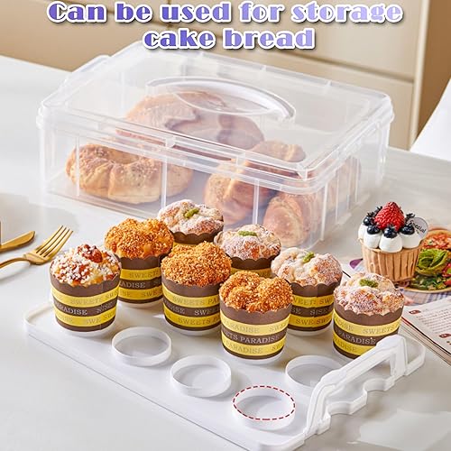 Jellydog Toy Cake Carrier with Lid, Two Tier Handle Cupcake