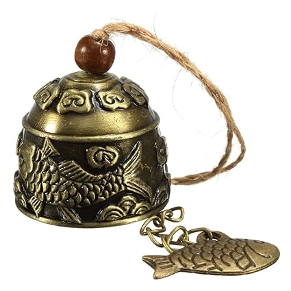 Imported Chinese Fish Feng Shui Bell Blessing Good Luck Fortune Hanging Wind Chime
