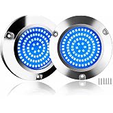 90led Underwater Boat Lights,Blue DC10-30V IP68 Waterproof Surface Mount | 316L Shell & Clear Lens Marine Lights for Stern In