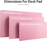 YSAGi Leather Desk Mat Large 60x35 cm Non-Slip Waterproof Pink view 8