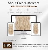 Fine Plus Clip In Hair Extensions 20 Inch Bleach Blonde Wavy 4Pcs Weft view 6
