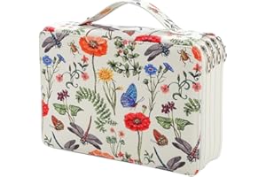 Lbxgap Portable Colored 200 Slots Pencil case Organizer with Printing Pattern for Watercolor Pens or Markers, Pencil Case Organizer for Artist