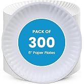 Perfectware - Kitchen essentials Paper Plate 6-300 6" Paper Plate, White (300 Count/pack)