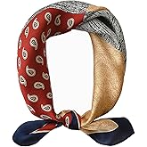 kcctoo 27.5" Mulberry Silk Feeling Head Scarf Women's Fashion Square Neck Satin Scarfs for Bag Hair Scarves Gift