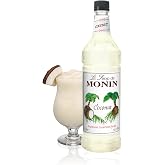 Monin Coconut Syrup for Drinks - Gluten Free - 1 liter / 33.8 fl oz | Coconut Syrup Flavoring for Coffee, Lemonade, Iced Tea,