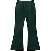 Noomelfish Girls Corduroy Flared Pant Fall Winter Bell Bottoms Trousers with Pockets (5-12 Years)