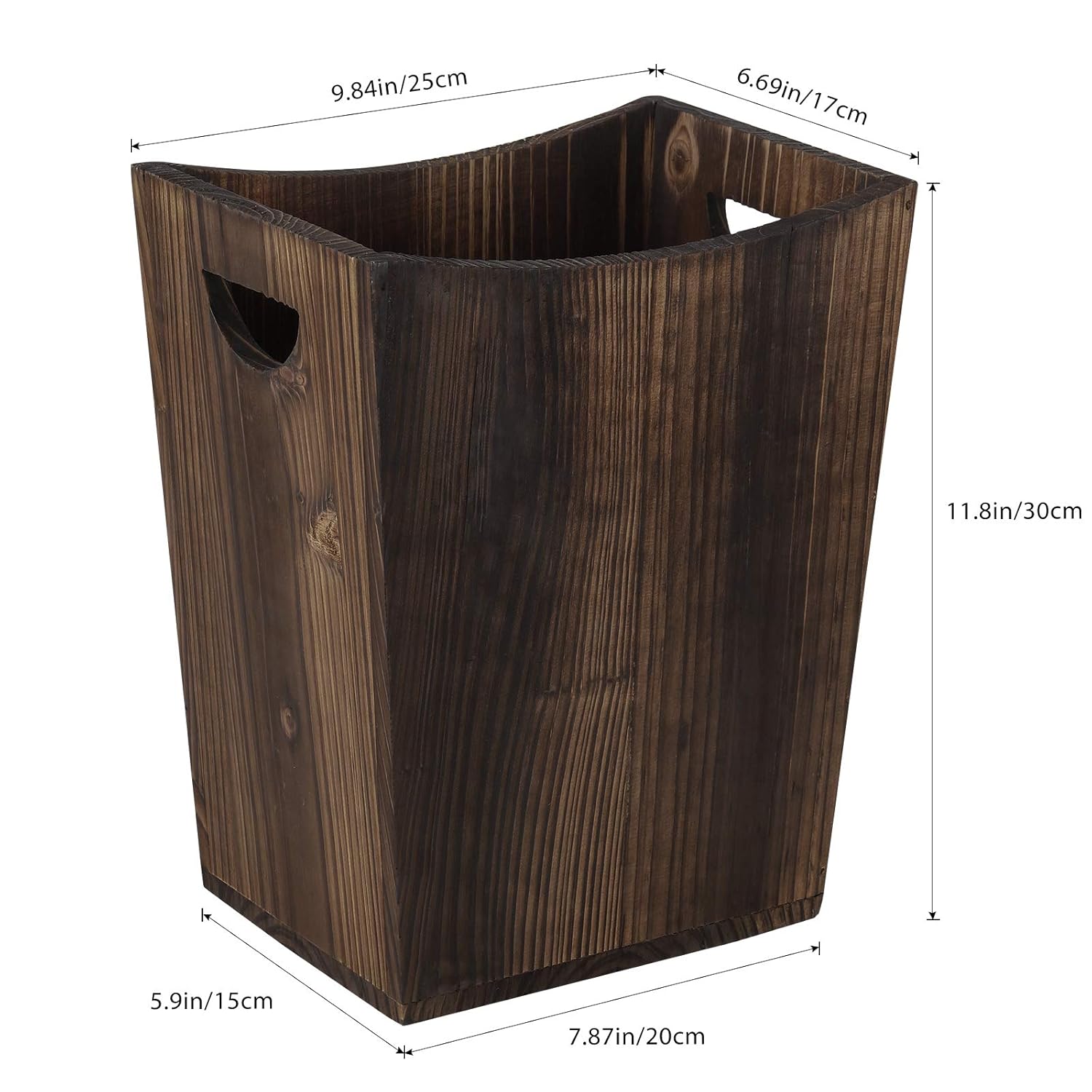 MOOACE Wood Trash Can Wastebasket, Small Rustic Garbage Container Bin for Home or Office, Farmhouse, Living Room, Bathroom: Industrial & Scientific
