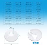 PATIKIL 6Pcs White PP Plastic 20mm Water Pipe Cover Escutcheon Flange Collar view 2
