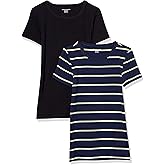 Amazon Essentials Women's Slim-Fit Short-Sleeve Crewneck T-Shirt, Pack of 2