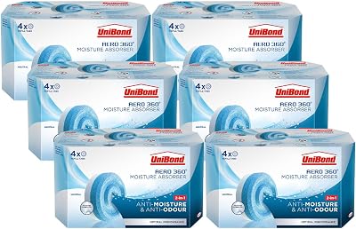 Unibond AERO 360 Moisture Absorber Neutral Refill Tabs 6x4x450g Anti Odour Damp