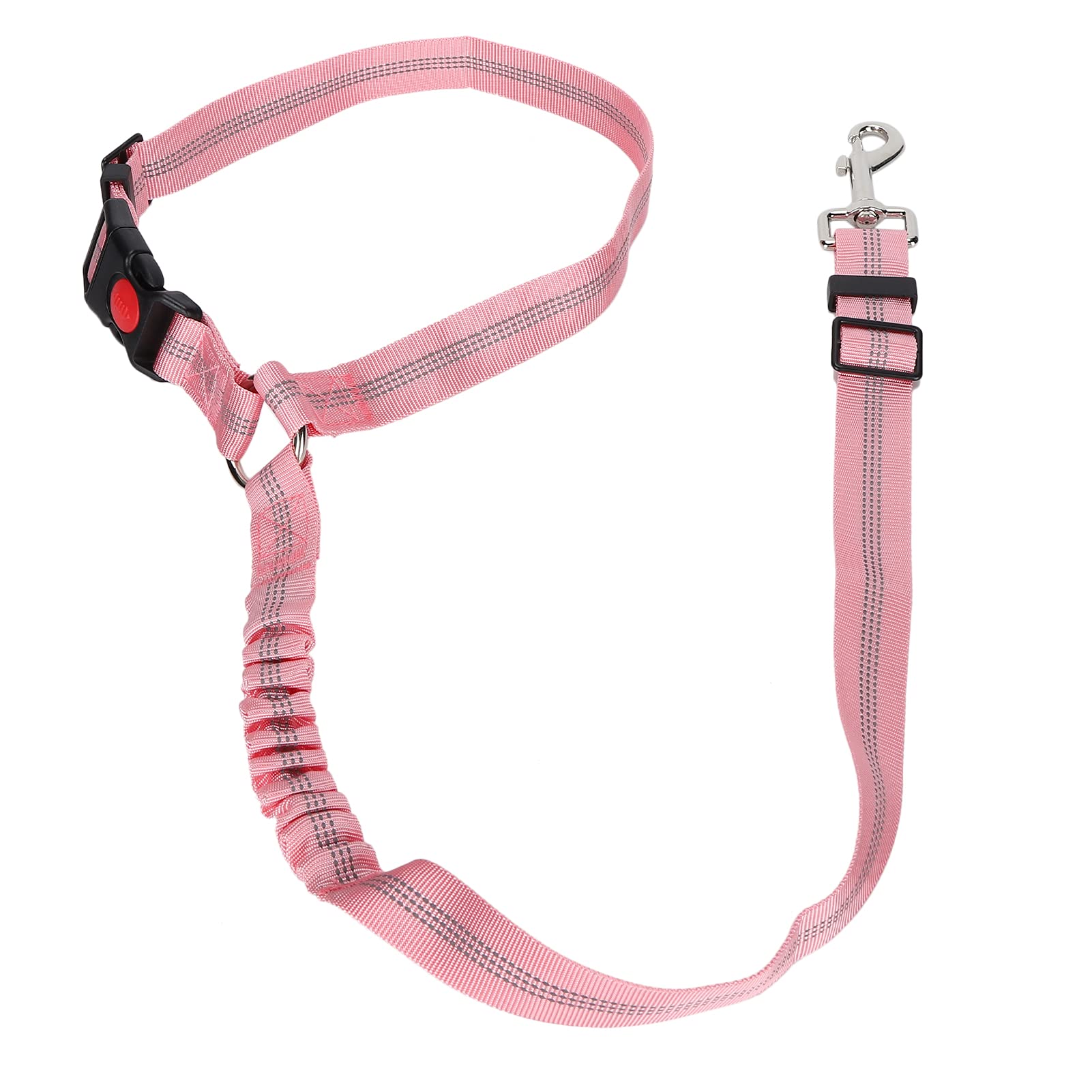 Qcwwy Dog Travel Supplies, Reflective Safety Seatbelt Strap For Car Pet Adjustable Headrest Seat Belt Dog Nylon (Pink)