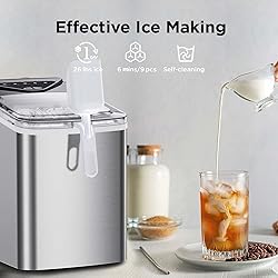 Silonn Countertop Ice Maker, 9 Ice Cubes in 6