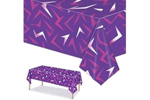 ORNALES 2-Pack Iridescent Tablecloths, Kpop Theme Purple Lightning Crack Print Disposable Tablecloths, 54 inches x 108 inches