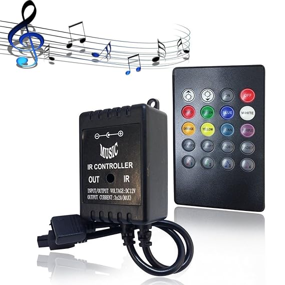 RGB Controller EPBOWPT LED Musik Controller 20Keys IR Remote Fernbedienung Kontroller Steuerung für DC12V 3528/5050 SMD LED S