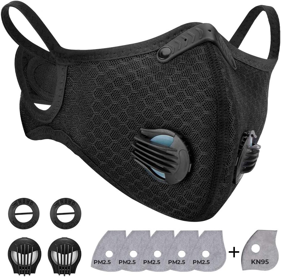 SVANTTOA Cycling Face Cover, Anti-pollution Windproof Washable and Reusable Cover with 6 Pack Activated Carbon Filters for Running Cycling Outdoor Activities
