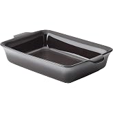 Anolon 48014 Vesta Baking Dish/Lasagna Pan/Ceramic Rectangular Bakeware, 9 Inch x 13 Inch, Graphite Gray