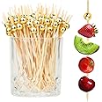 200PCS Cocktail Picks, Fancy Toothpicks for Appetizers, Decorative Skewers for Appetizers Drinks Party Fruit, 4.7 Inch Long W