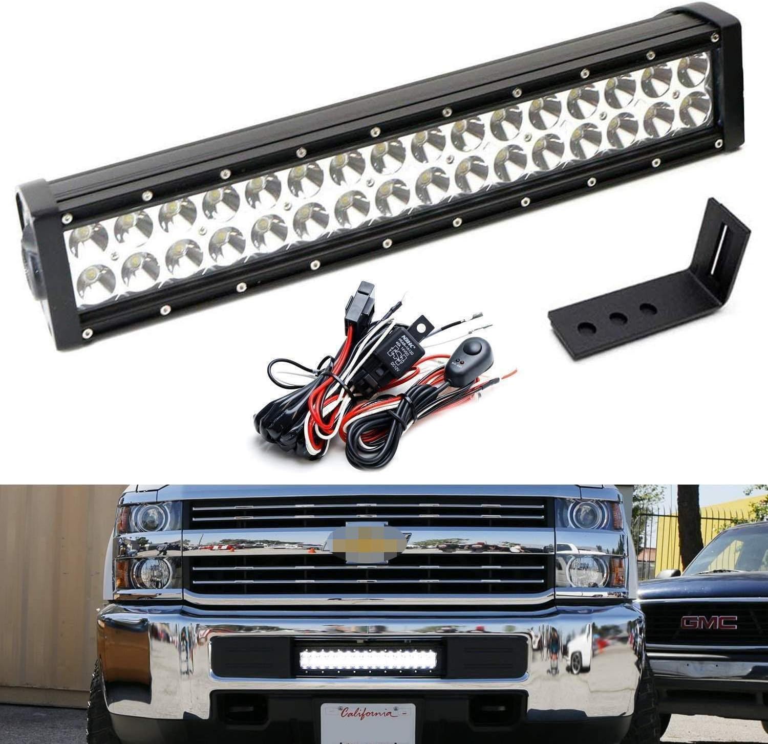 IJDMTOY Lower Grille Mount LED Light Bar Kit For 2015 up Chevy