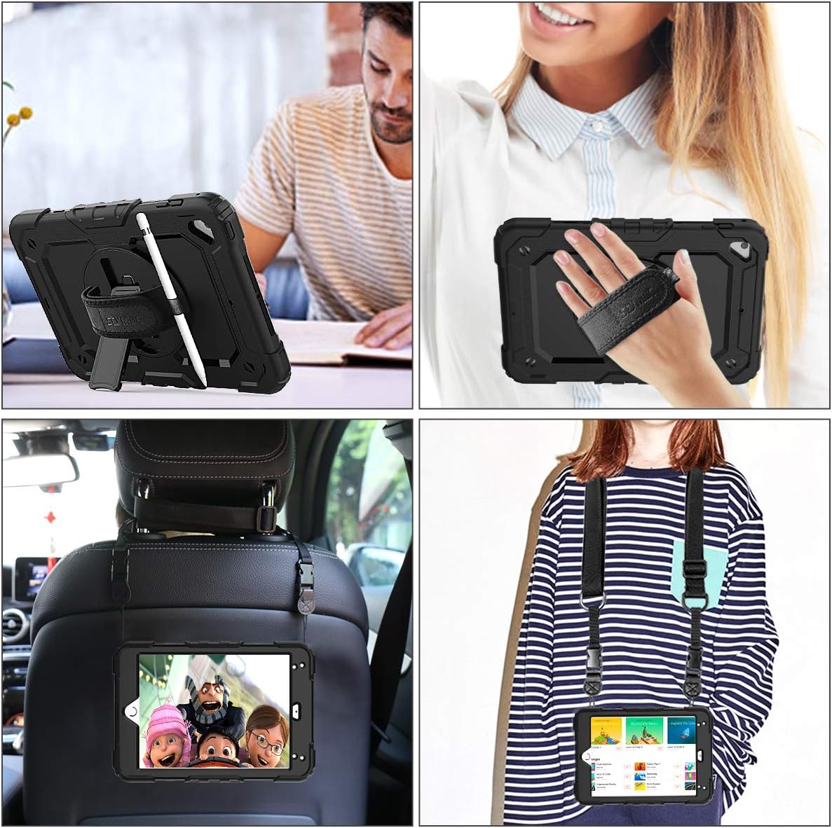 SEYMAC stock Case for iPad Mini 5th/4th Generation 7.9'', Full-body Protective Case with Screen Protector, Pencil Holder - Image 5