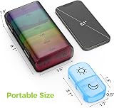AUVON Pill Organiser XL 7 Day 2 Times a Day One-Side Large Opening Black view 4