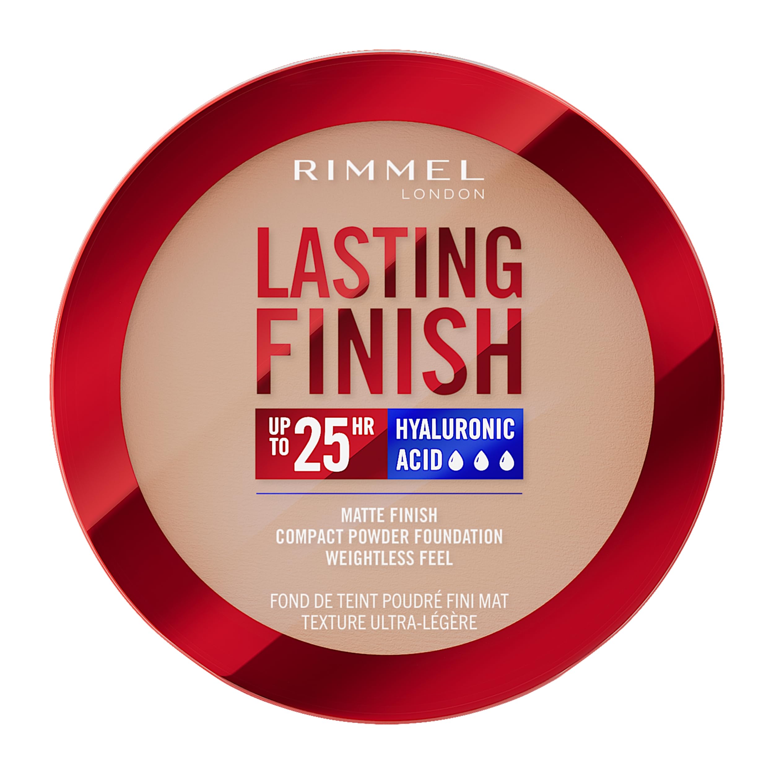 Rimmel Lasting Finish 25HR Compact Foundation 005 Ivory, Matte Buildable Coverage, Powder-to-Cream, Anti-Pollution Shields, SPF 20, Hyaluronic Acid, Waterproof, Hides Imperfections