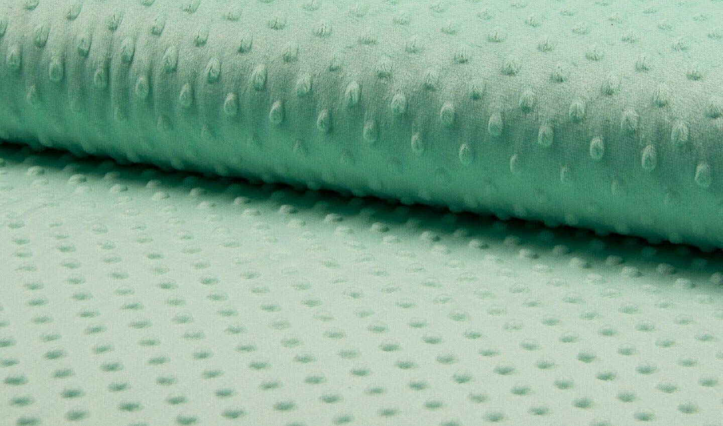 Dimple DOT Supersoft Fleece Fabric Cosy Blanket Plush Kids Cuddle-Worthy Soft Material - 160cm Wide (Mint Green, 2 Metres)