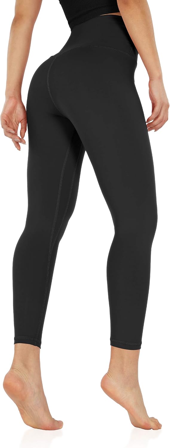 ODODOS Women's Cross Waist Yoga Capris with Inner Pocket, 7/8 Sports Workout Running Leggings -Inseam 20" / 25": Clothing