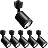 be studied 10W LED Track Light Heads L-Type Adjustable Ceiling Spotlights, 3000K/4000K/5700K, Flicker-Free CRI90+ (6-Pack) Black Track Light Fixtures for Accent, Task &amp; Art Lighting