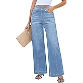 LookbookStore Wide Leg Jeans for Women Trendy High Waisted Trousers Stretchy Baggy Denim Pants