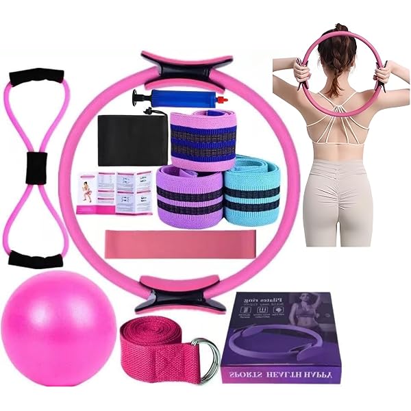 Kit Pilates Better Me – 5 Pièces : Anneau, Ballon, Bandes De Résistance, Ceinture, Pour Maison Et Salle
