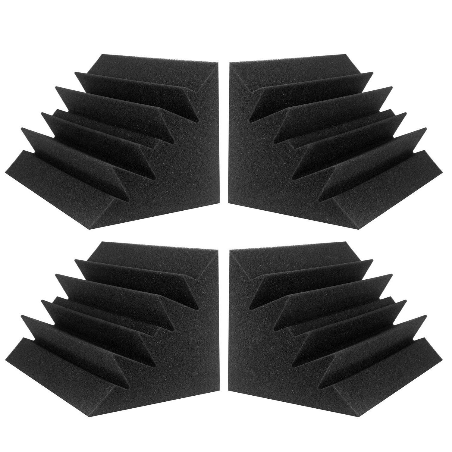 JBER 4 Pack Acoustic Foam Bass Trap Studio Foam 12" X 7" X 7
