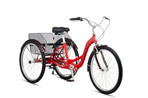 Schwinn Meridian Adult Tricycle Bike, Mens and Womens Three Wheel Beach Cruiser, 26-Inch Wheels, Low Step-Through Frame, Wide