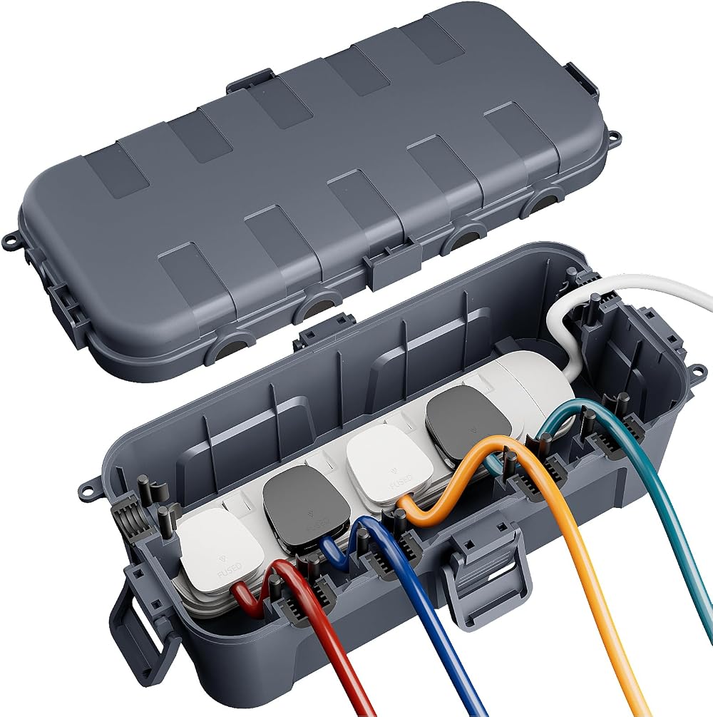 Restmo 2-Piece Outdoor Waterproof Electrical Box IP54 Gray 29x13.2x10cm