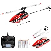 CKYSCHN WLtoys K110S XK RC Helicopter Brushless 6CH for Adults, 6-Axis Gyro | 3D Inverted Flight Remote Control Helicopter, 2.4G RTF Fast RC Aircraft Outdoor Flying 3 Batteries