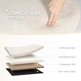 Bonlife Folding Ottoman Storage Bench Cream 120L Oval Footstool 110x38x38cm view 8