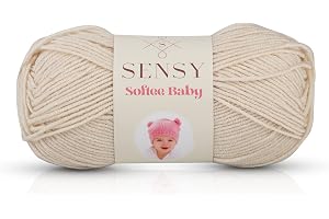 Sensy Softee Baby Yarn, 3.5 oz, 275 Yards, Gauge 3 Light (Almond)