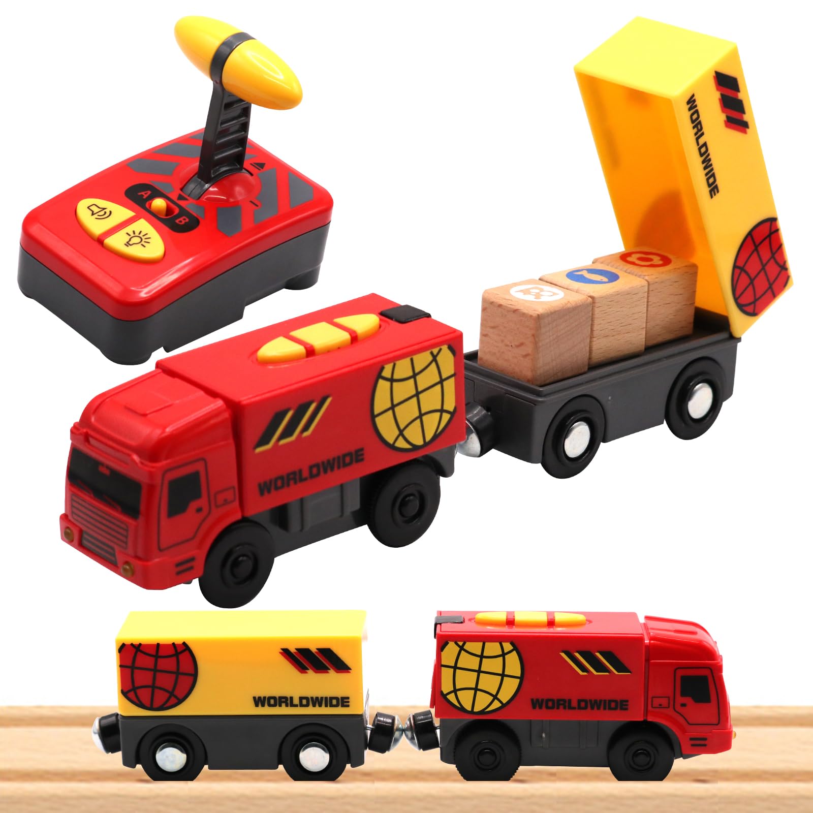 OBEST Mini Train Toy for Kids, Electric Railway Train Set, Locomotive Compatible with Wooden Rails,Small Truck Toy for Kids from 3 Years Old