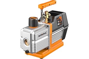 NAVAC Dual-Stage HVAC Vacuum Pump – AC Motor with Forced Oil Circulation, Oil-Mist Filter, 15 Micron Ultimate Vacuum, Pro Series