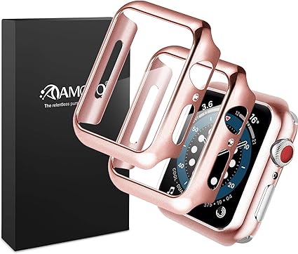 Amazon マット仕上げの改良モデル Amovo Apple Watch 40mm ケース Series4 Series5 Series6 Seriesse 専用 液晶全面保護カバー Apple Watch フィルム日本旭硝子材 Pcフレーム 傷防止 Apple Watch防水カバー 海 お風呂 耐衝撃 超軽量 一体感 防塵 取扱簡単 滑り