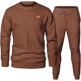 JMIERR Men's 2 Piece Outfits Knit Jacquard Pullover Sweatshirt Tracksuit & Joggers Sweatpants Sweatsuit Sets with Pockets
