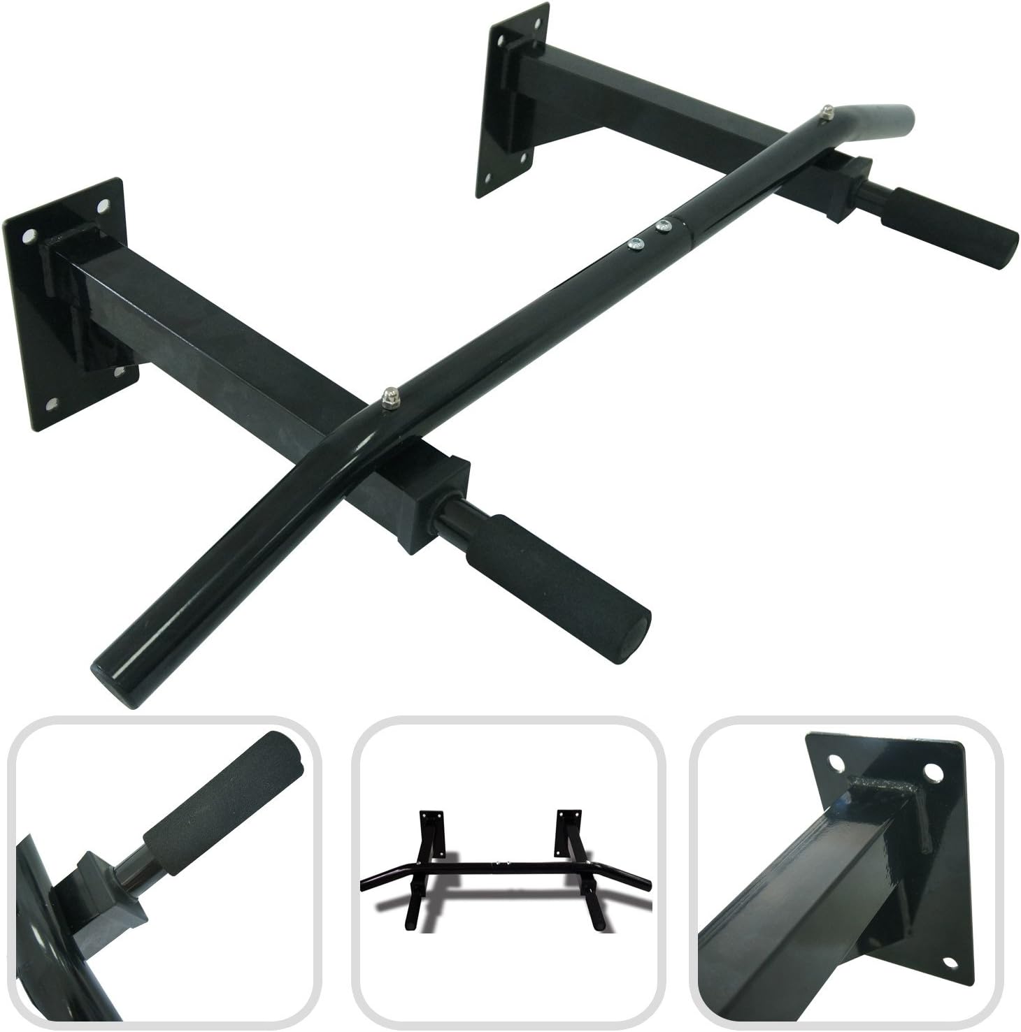 Todeco Doorway Extendable Pull Up Bar, Adjustable Chin Up Bar for Door Frame, Home Gym Exercise Training Fitness Workout Equipment