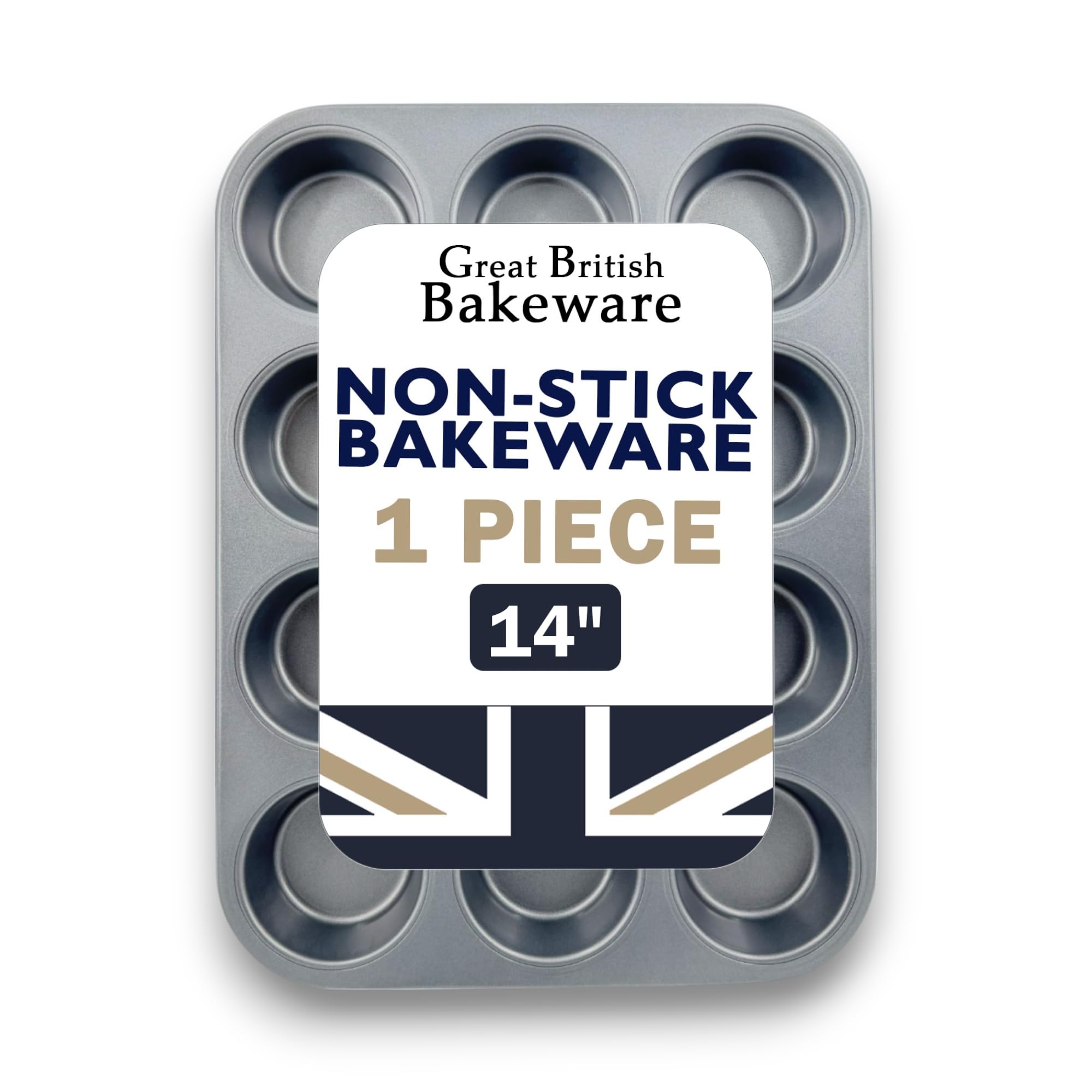 Samuel Groves 12 Non Stick Yorkshire Pudding Fairy Muffin Cake Tray Made in England | 10 Year Guarantee | PFOA & BPA Free Cookware