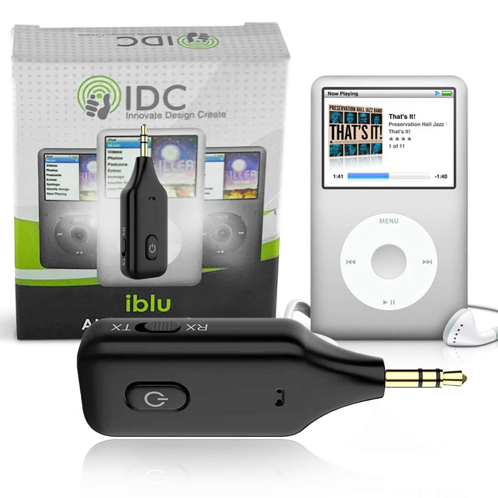 Bluetooth iPod AUX Transmitter - Stream Music Wirelessly to Speakers/Earbuds, Compatible with iPod Classic, Nano, Touch, Shuffle, Mini, Video - READ BELOW