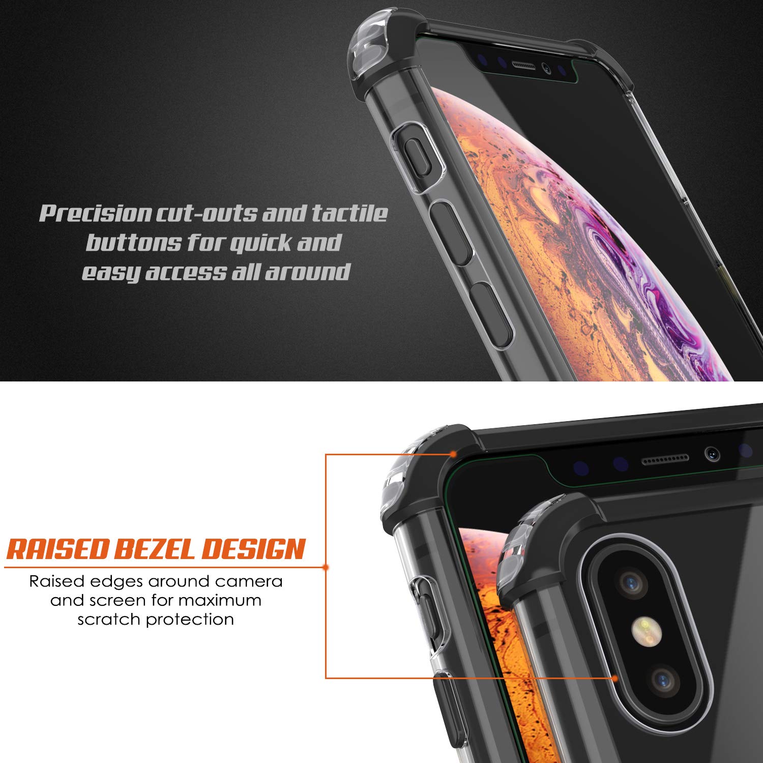 iPhone Xs Max Case, Punkcase [Blaze Series] Protective Cover W/PunkShield Screen Protector [Shockproof] [Slim Fit] Compatible for Apple iPhone Xs Max [Black]