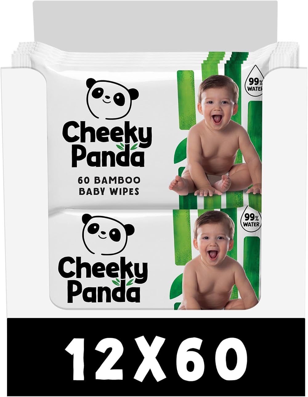 The Cheeky Panda Bamboo Biodegradable Baby Wipes Multipack 99% Pure Water