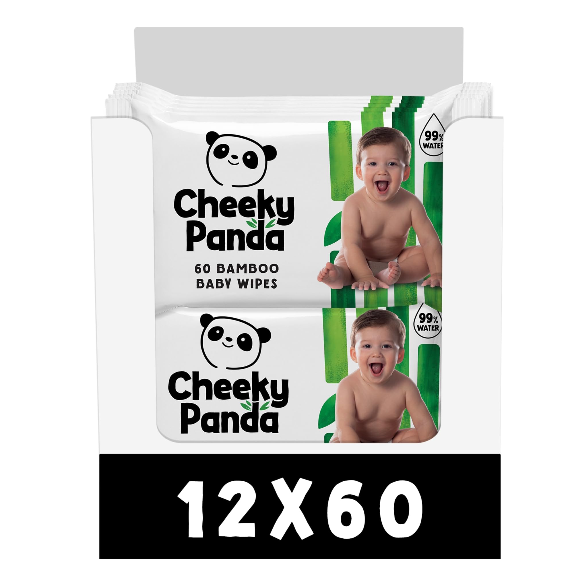 The Cheeky Panda Bamboo Biodegradable Baby Wipes Multipack | 99% Purified Water, Suitable for Sensitive Skin | Dermatologically Tested