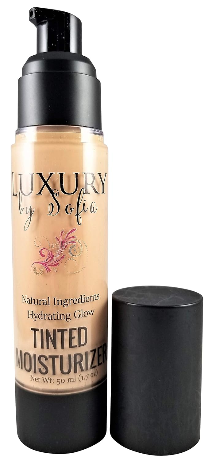 Luxury By Sofia Tinted Moisturizer | Organic & Natural Ingredients | Moisturizes, Brightens, Smooths & Plumps Skin | Deep Skin Hydration With Certified, Skin-Friendly & Safe Properties (Medium)