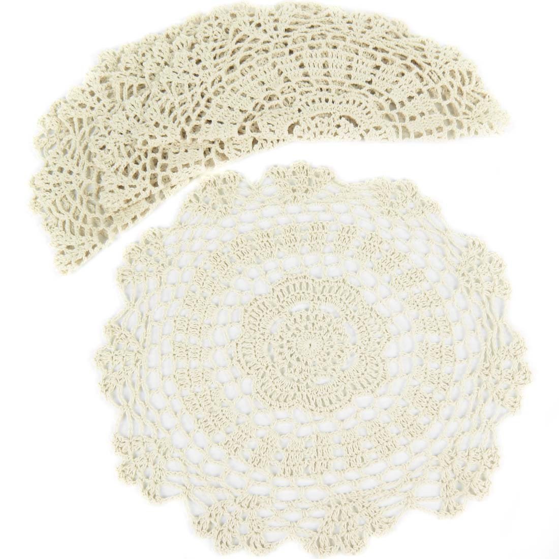 kilofly Crochet Cotton Lace Table Placemats Doilies Value Pack, 4pc, White, Floral, 12 inch โ image 1